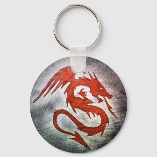 Porte-clés Red dragon black background (Recto)