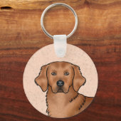 Porte-clés Red Golden Retriever mignon portrait de chien de d (Recto)
