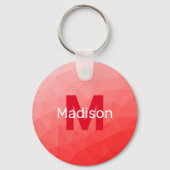Porte-clés Red gradient geometric mesh pattern Monogram (Verso)