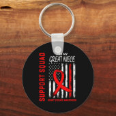 Porte-clés Red Great Niece Heart Disease Awareness Flag Graph (Recto)