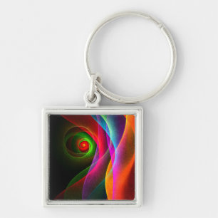 Porte-clés Red Green Orange Modern Abstrait Art Motif #22
