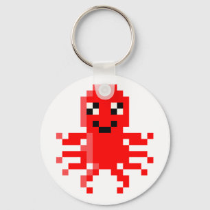 Porte-clés Red Happy Pixel Squid