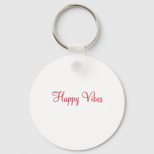 Porte-clés Red happy vibes vacances simple minimum calligraph