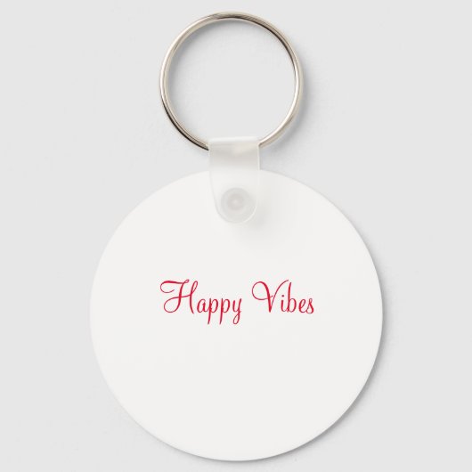 Porte-clés Red happy vibes vacances simple minimum calligraph (Recto)