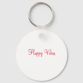 Porte-clés Red happy vibes vacances simple minimum calligraph (Verso)