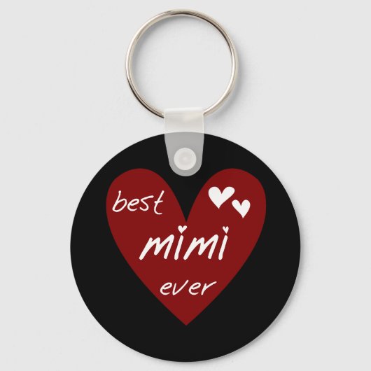 Porte-clés Red Heart Best Mimi Ever Tshirts et cadeaux (Recto)