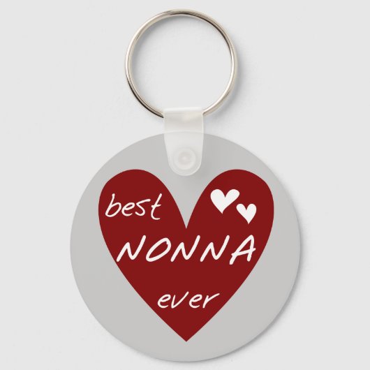 Porte-clés Red Heart Best Nonna Jamais T-shirts cadeaux (Recto)