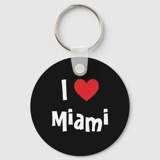 Porte-clés Red Heart I Love Miami Black (Recto)