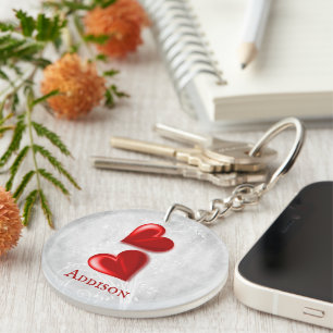 Porte-clés Red Hearts Porte - clé personnalisé