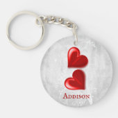 Porte-clés Red Hearts Porte - clé personnalisé (Devant)
