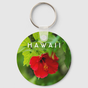 Porte-clés Red Hibiscus Hawaii Tropical