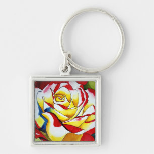 Porte-clés Red hybrid Tea Rose watercolor Flower