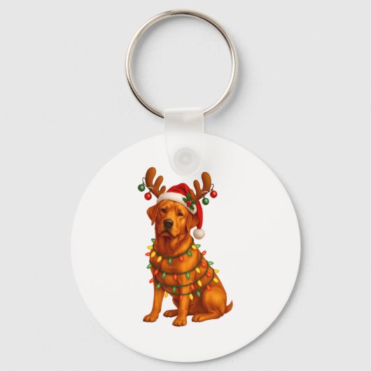 Porte-clés Red Lab Christmas Tree Light Pajama Labrador Dog L (Recto)