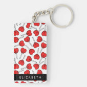 Porte-clés Red Lollipops, Heart Lollipops, Lolly, Your Name (Dos)