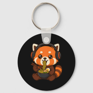 Porte-clés Red Panda Gaming Joueur Mangeant Ramen
