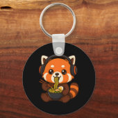 Porte-clés Red Panda Gaming Joueur Mangeant Ramen (Recto)