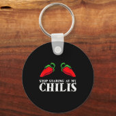Porte-clés Red Pepper Hot Scy Food Funny Stop Staring At My C (Recto)