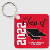 Porte-clés Red Personalized High School Graduation Favors  (Recto)