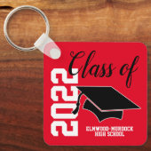 Porte-clés Red Personalized High School Graduation Favors  (Recto)