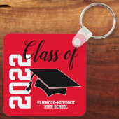 Porte-clés Red Personalized High School Graduation Favors  (Verso)
