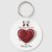 Porte-clés Red Puzzle Heart Missing Piece Custom Couple Names (Verso)