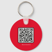 Porte-clés Red QR Code Key Ring Social Media Custom Monogramm (Recto)