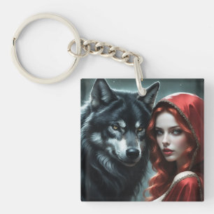 Porte-clés Red riding hood an his wolf 