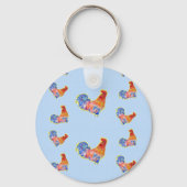 Porte-clés Red Rooster Chickens Boys Joyeux Anniversaire Nom (Verso)