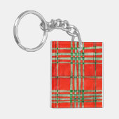 Porte-clés RED SCOTT TARTAN Carré acrylique Porte - clé (Devant gauche)