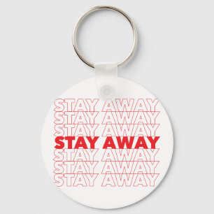 Porte-clés Red Stay Away Social Distancing