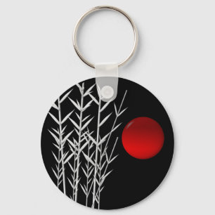 Porte-clés Red sun black white zen