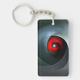 Porte-clés Red Swirl Artistique moderne Art Abstrait Motif #1