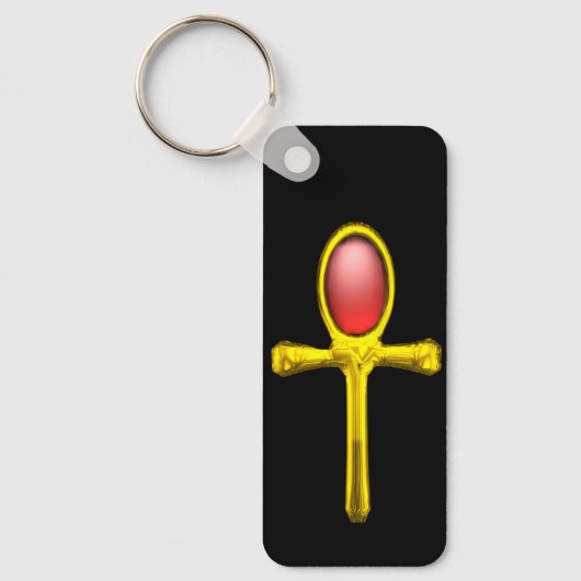 Porte-clés RED TALISMAN, GOLD ANKH Eternal Life Symbole (Recto)