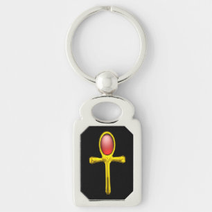 Porte-clés RED TALISMAN, GOLD ANKH Eternal Life Symbole