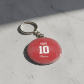 Porte-clés Red Team Soccer Ball Nom personnalisé