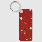 Porte-clés Red Washi Paper Aluminum Rectangle Keychain (Recto)