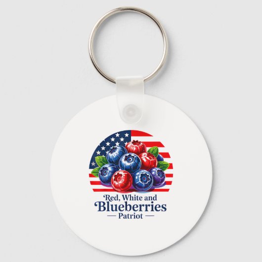 Porte-clés Red White And Blueberries Christian Patriotic (Recto)