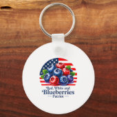 Porte-clés Red White And Blueberries Christian Patriotic (Recto)