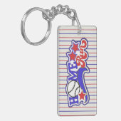 Porte-clés Red White & Blue Home Run Baseball (Devant gauche)