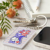 Porte-clés Red White & Blue Home Run Baseball (Devant droit)