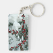 Porte-clés Red Winter Berries Noël Porte - clé de vacances (Dos)