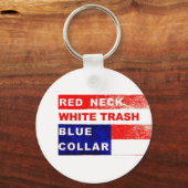 Porte-clés RedNeck Blanc Trash bleu Collar Clé Fob (Recto)
