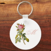 Porte-clés Redoute Rose personnalisé Monogramme initial (Recto)