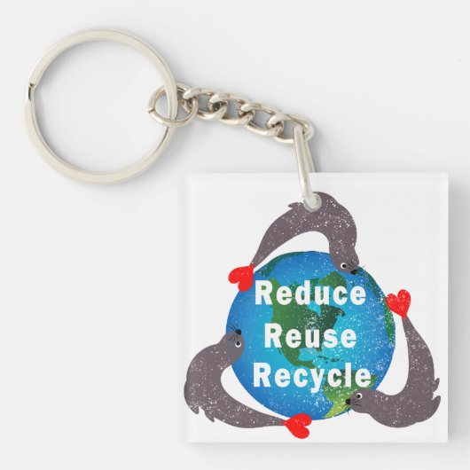 Porte-clés Réduire la réutilisation du recyclage (Devant)
