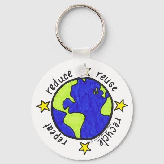 Porte-clés Réduire la réutilisation Recycler répéter (Recto)