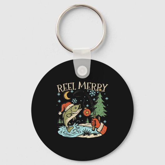Porte-clés Reel Merry Christmas Fishing Funny Hook B Fi-shirt (Recto)