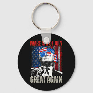 Porte-clés Refaire la fête du 4 juillet grande à nouveau drôl