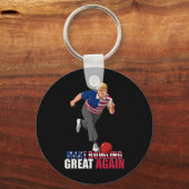 Porte-clés Refaire le Bowling Great Again - Drôle Trump Bowli (Recto)