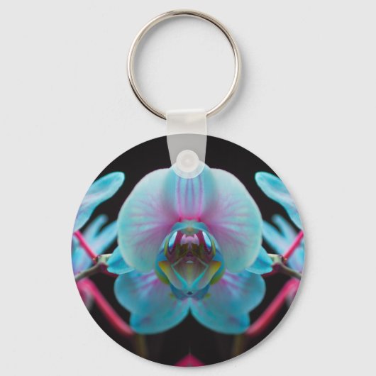Porte-clés Réflection de l'orchid bleu exotic (Recto)