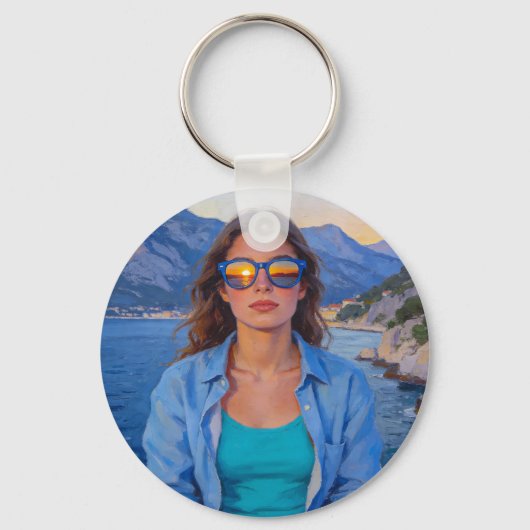 Porte-clés Reflets du coucher de soleil méditerranéen – Moder (Recto)